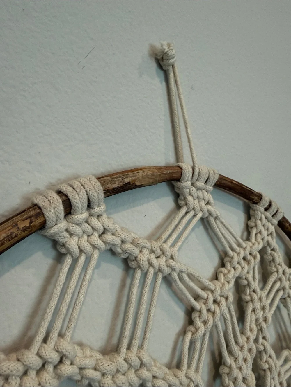 Natural Cotton Macrame Tree of Life Wall Hanging - Cream 19” x 37”